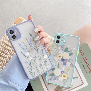 Luxury Cute Flower Phone Case For iPhone 12 11 Pro Max X XR XS Max 7 8 Plus Bumper Shockproof Matte Back Cover Coque